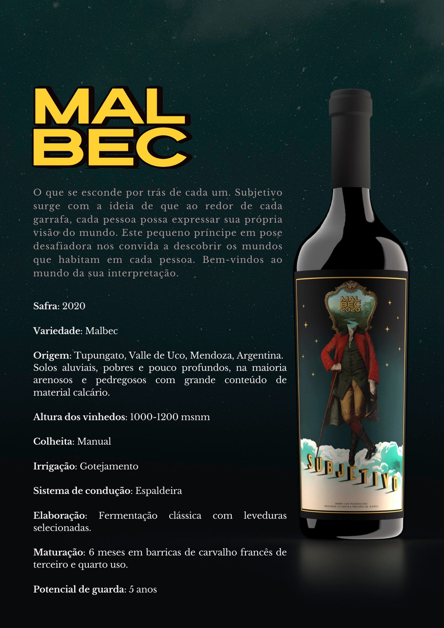 VINHO SUBJETIVO MALBEC 750ML