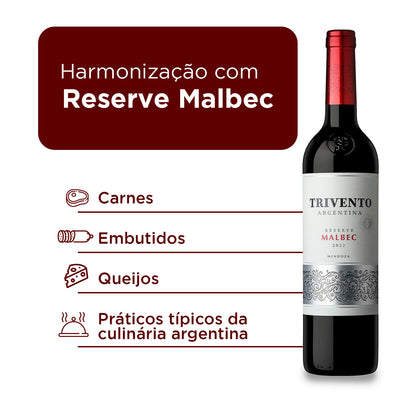 Vinho Tinto Argentino Trivento Reserve Malbec Seco 750 ml