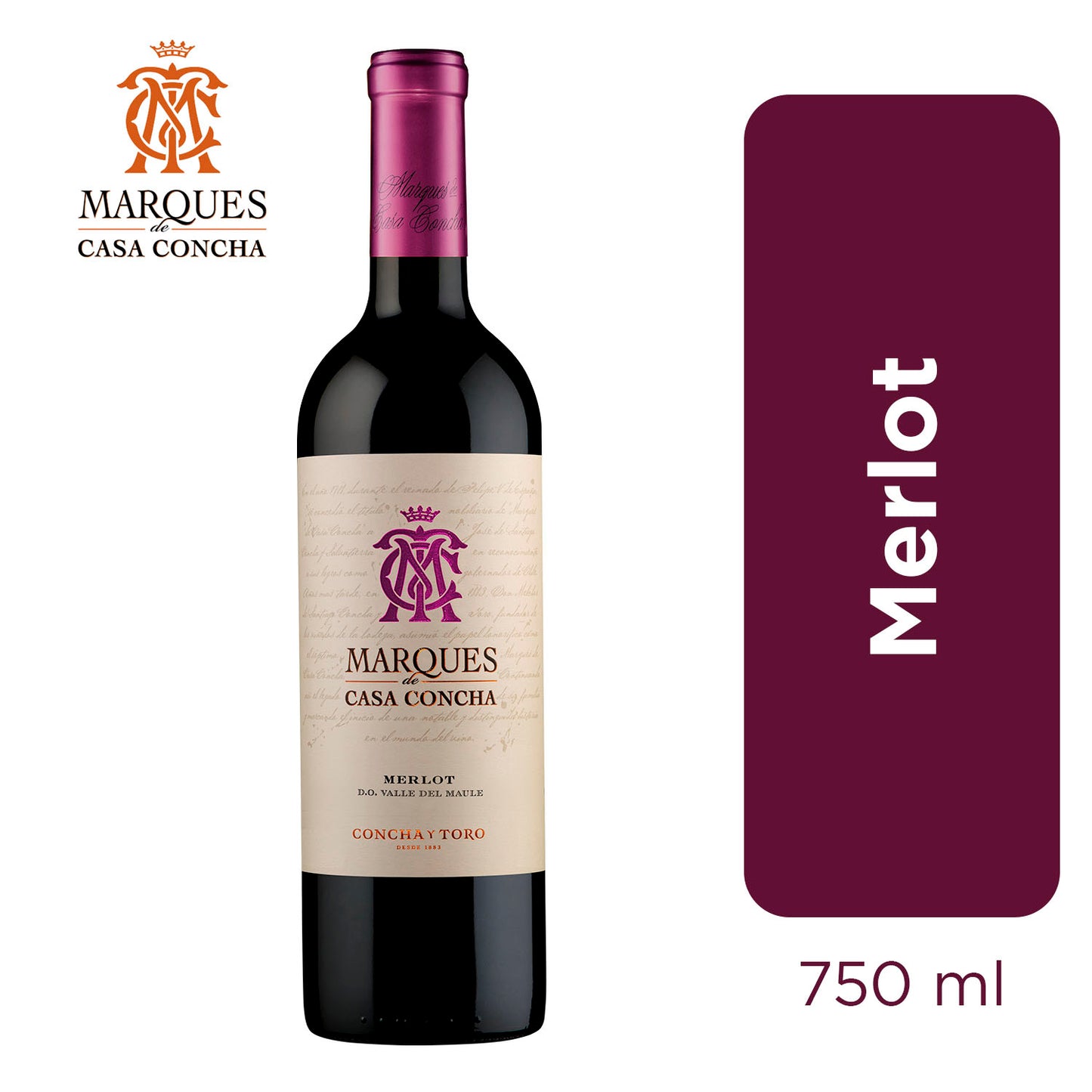 Vinho Tinto Chileno Marques De Casa Concha Merlot 750ml