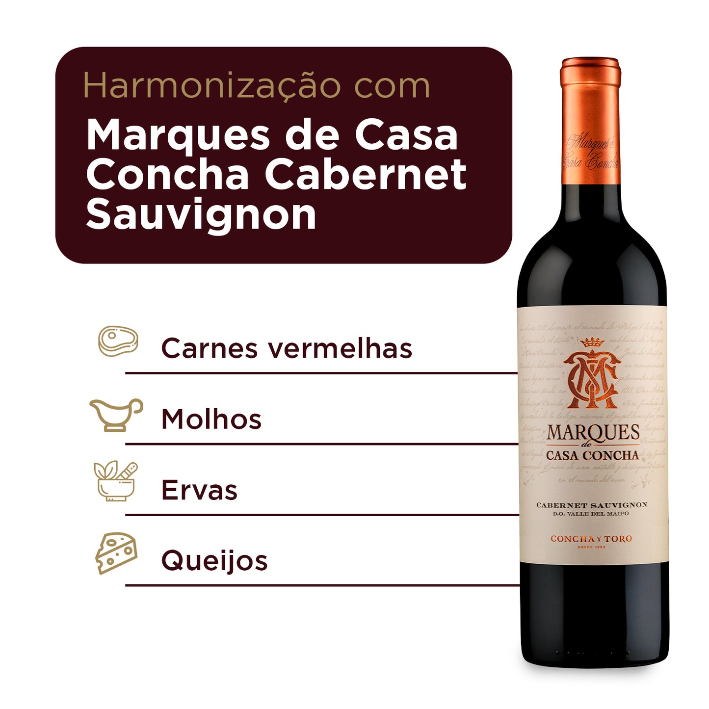 Vinho Tinto Chileno Marques De Casa Concha Cabernet Sauvignon 750ml