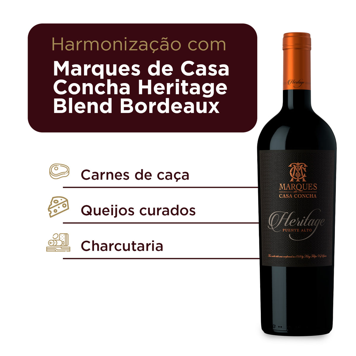 Vinho Tinto Chileno Marques De Casa Concha Heritage Cabernet Sauvignon 750ml