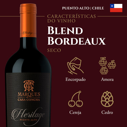 Vinho Tinto Chileno Marques De Casa Concha Heritage Cabernet Sauvignon 750ml