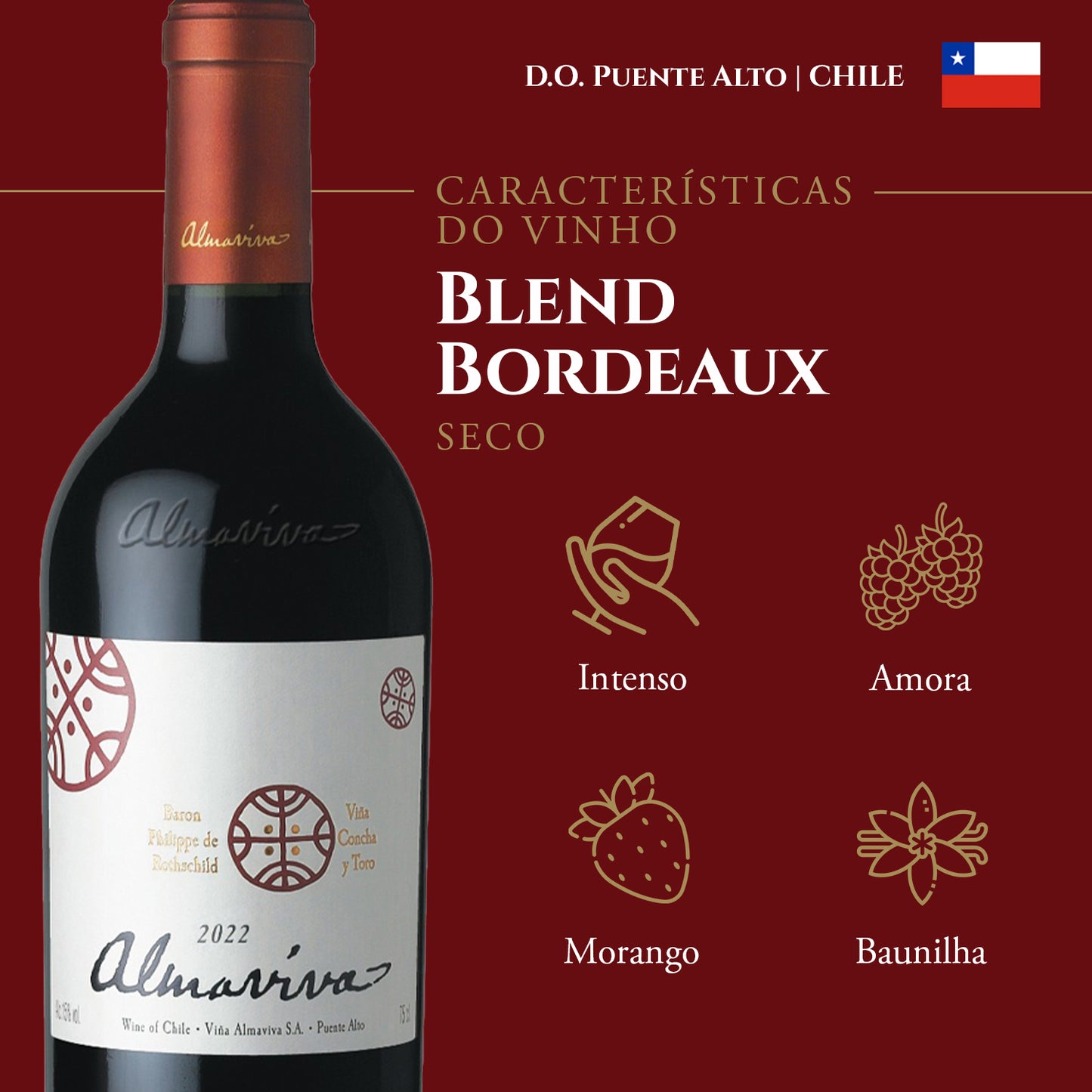 Vinho Tinto Chileno Almaviva 2022