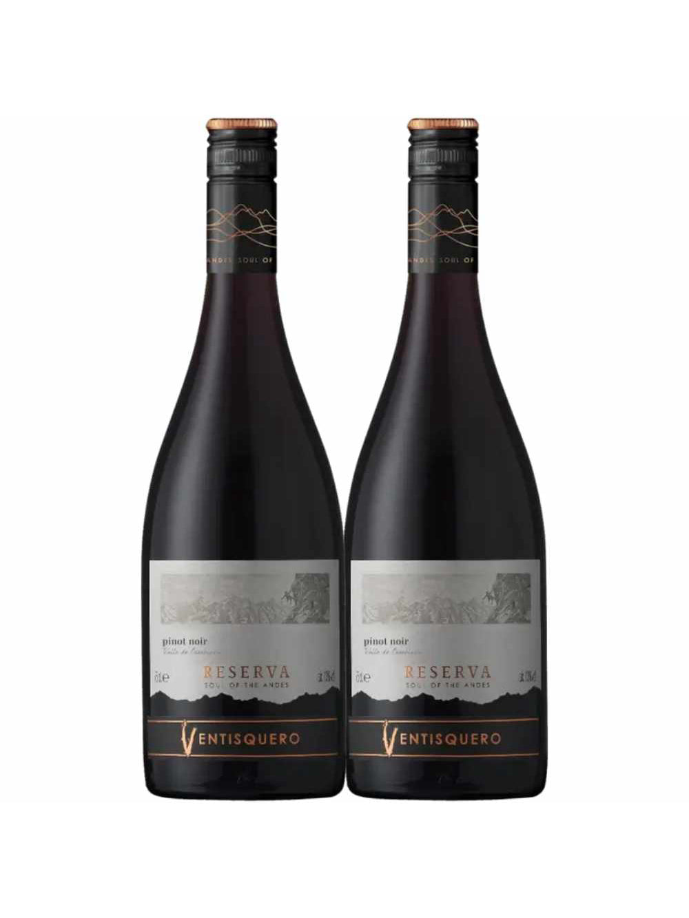 Kit 2 Garrafas Vinho Tinto Ventisquero Reserva Pinot Noir 750ml