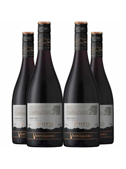 Vinho Tinto Ventisquero Reserva Pinot Noir 750ml Kit 4 Garrafas