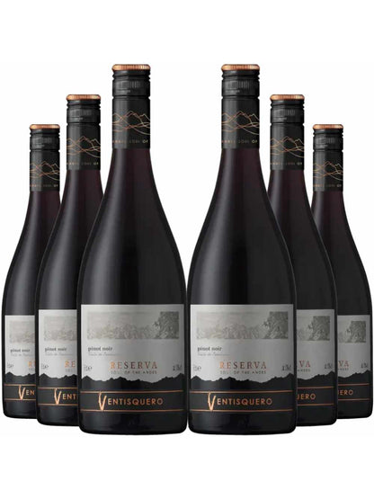 Kit 6 Garrafas Vinho Tinto Ventisquero Reserva Pinot Noir 750ml