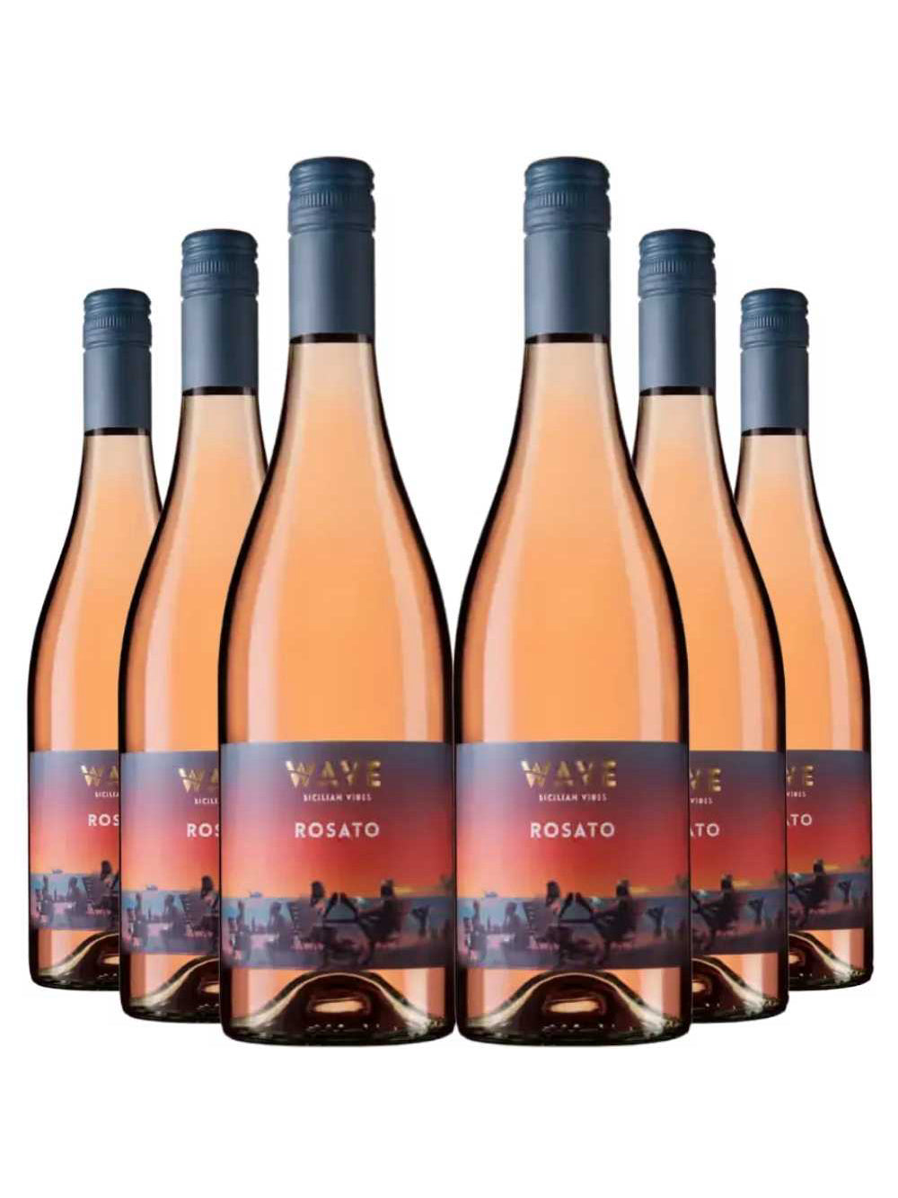 Kit 6 Garrafas Vinho Rose Wave Rosato 750ml