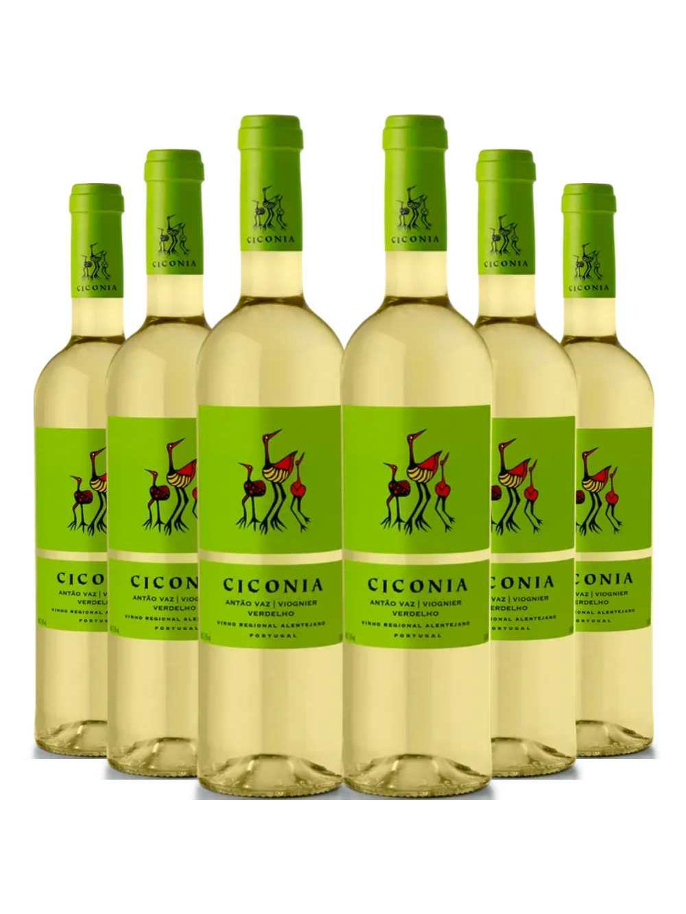 Kit 6 Garrafas Vinho Branco Ciconia Alentejo 750ml
