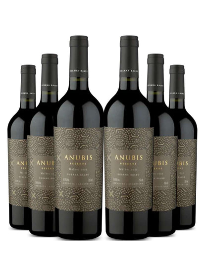 Kit 6 Garrafas Vinho Tinto Anubis Reserva Malbec 750ml