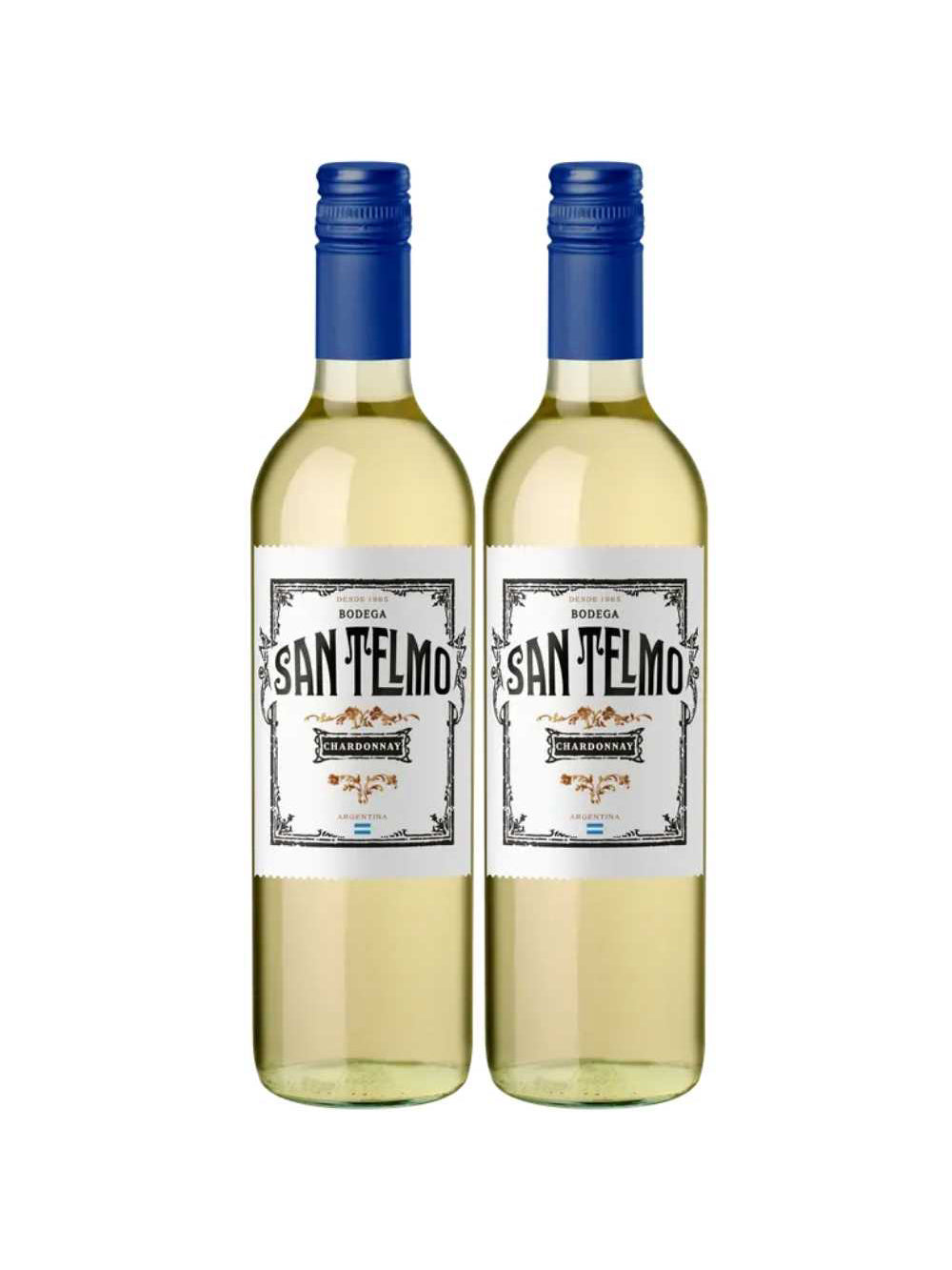 Kit 2 Garrafas Vinho Branco San Telmo Chardonnay 750ml