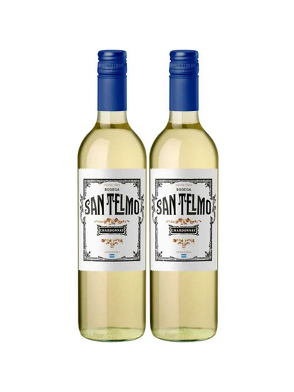Kit 2 Garrafas Vinho Branco San Telmo Chardonnay 750ml
