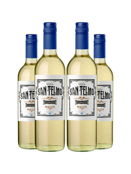 Vinho Branco San Telmo Chardonnay 750ml Kit 4 Garrafas