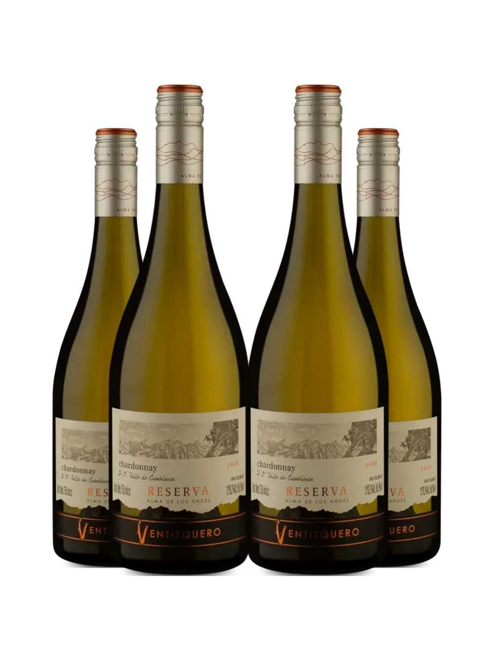 Vinho Branco Ventisquero Reserva Chardonnay 750ml Kit 4 Garrafas