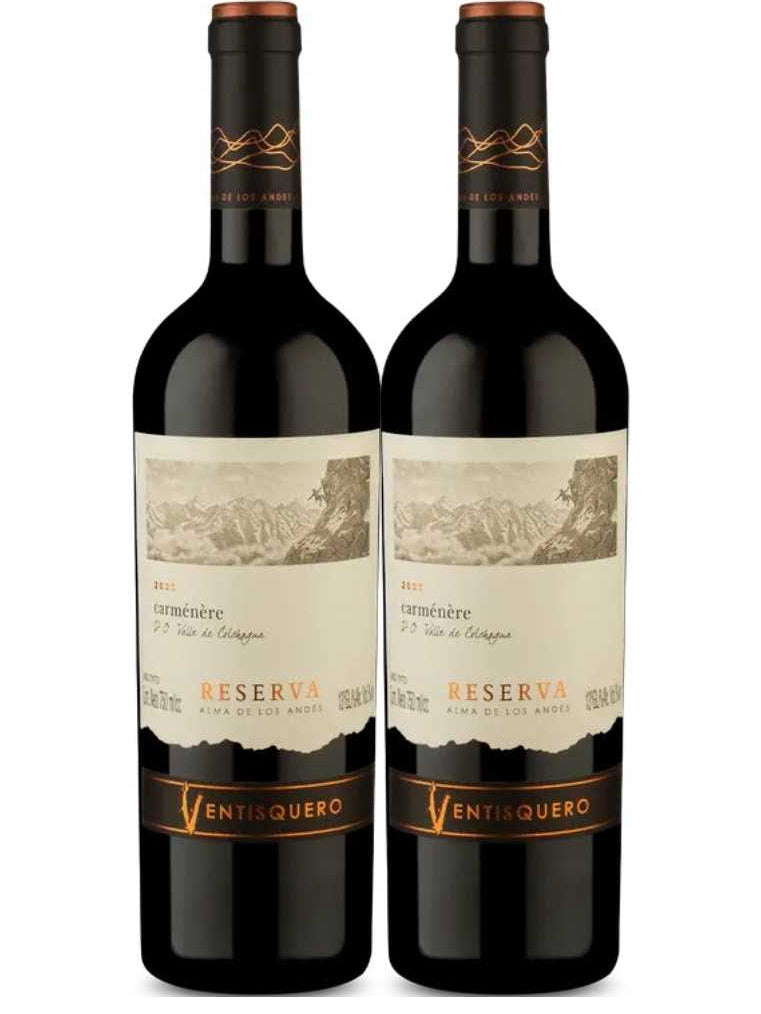 Kit 2 Garrafas Vinho Tinto Ventisquero Reserva Carmenere