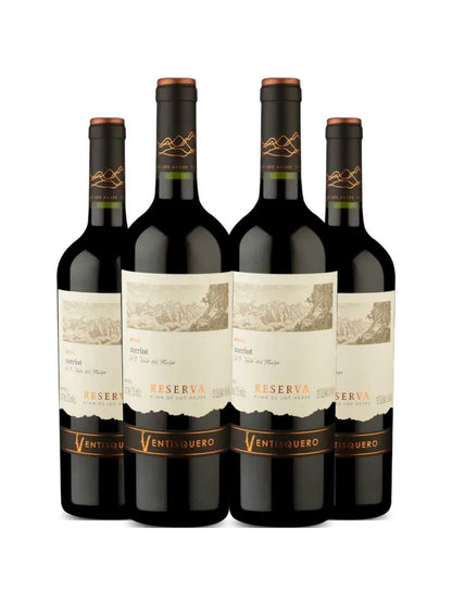 Vinho Tinto Ventisquero Reserva Merlot 750ml Kit 4 Garrafas
