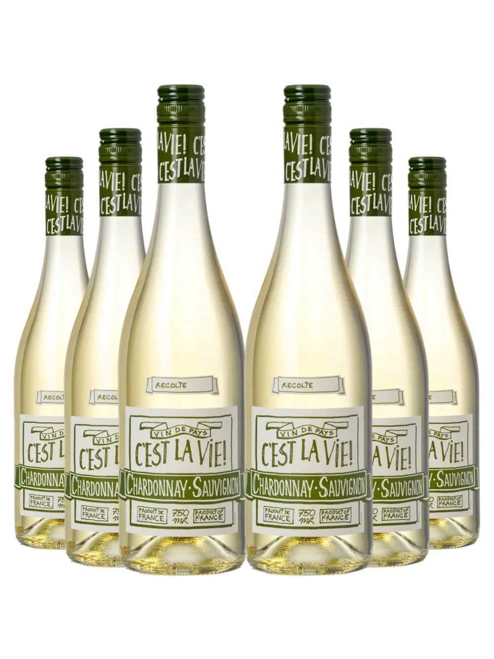 Kit 6 Garrafas Vinho Branco Albert Bichot C'est La Vie 750ml