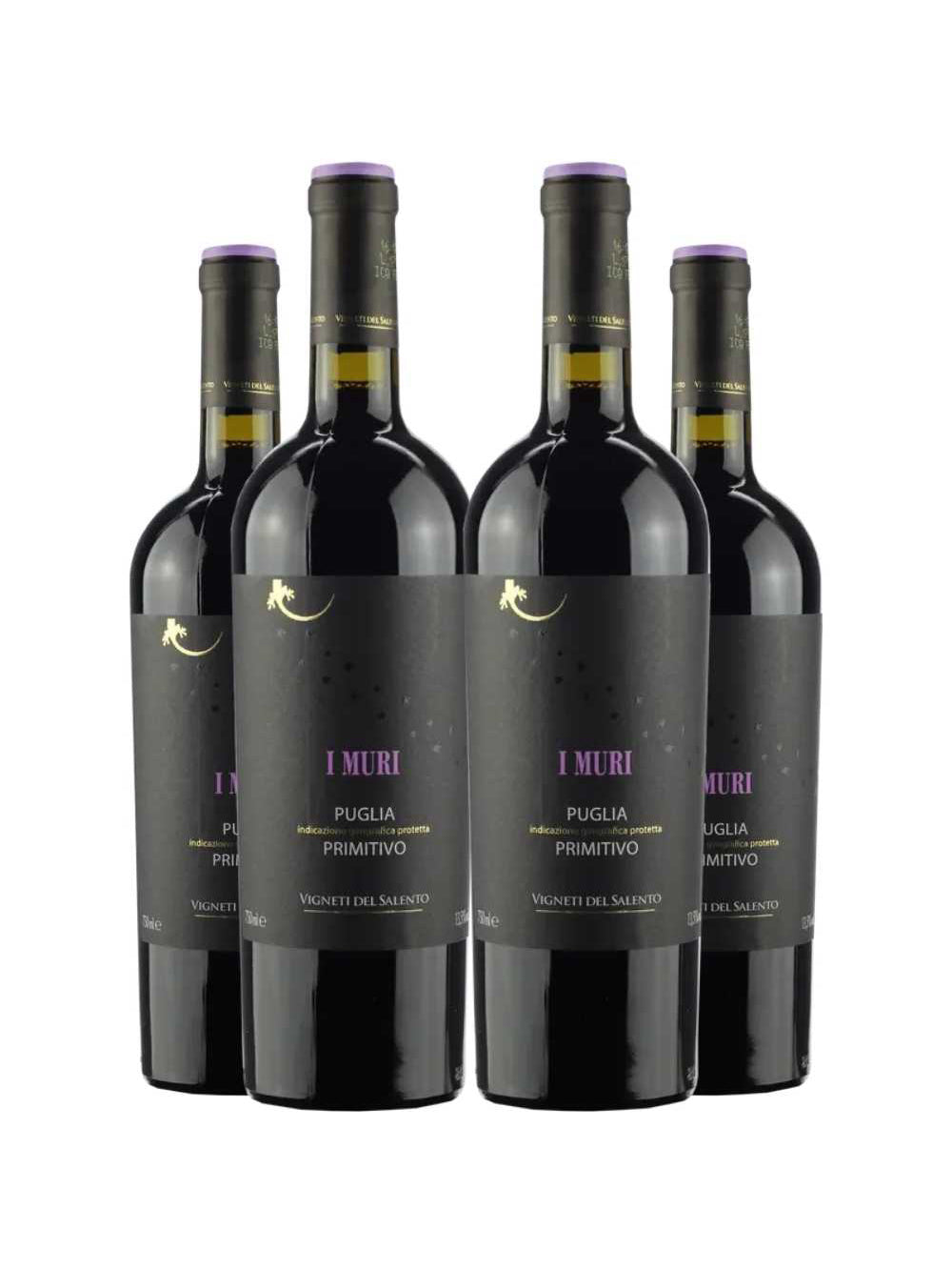 Vinho Tinto I Muri Primitivo Puglia 750ml Kit 4 Garrafas