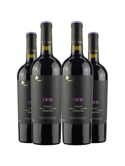 Vinho Tinto I Muri Primitivo Puglia 750ml Kit 4 Garrafas