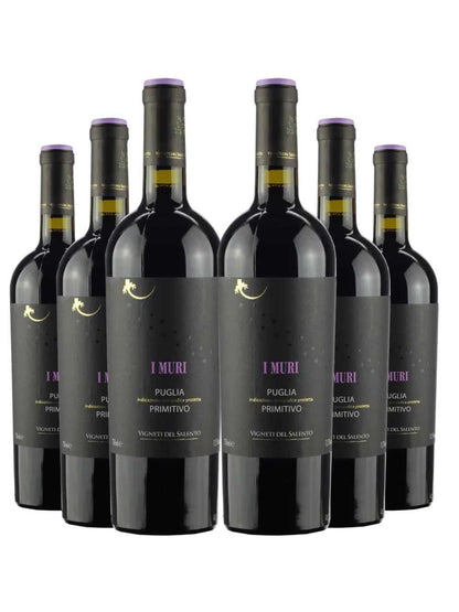Kit 6 Garrafas Vinho Tinto I Muri Primitivo Puglia