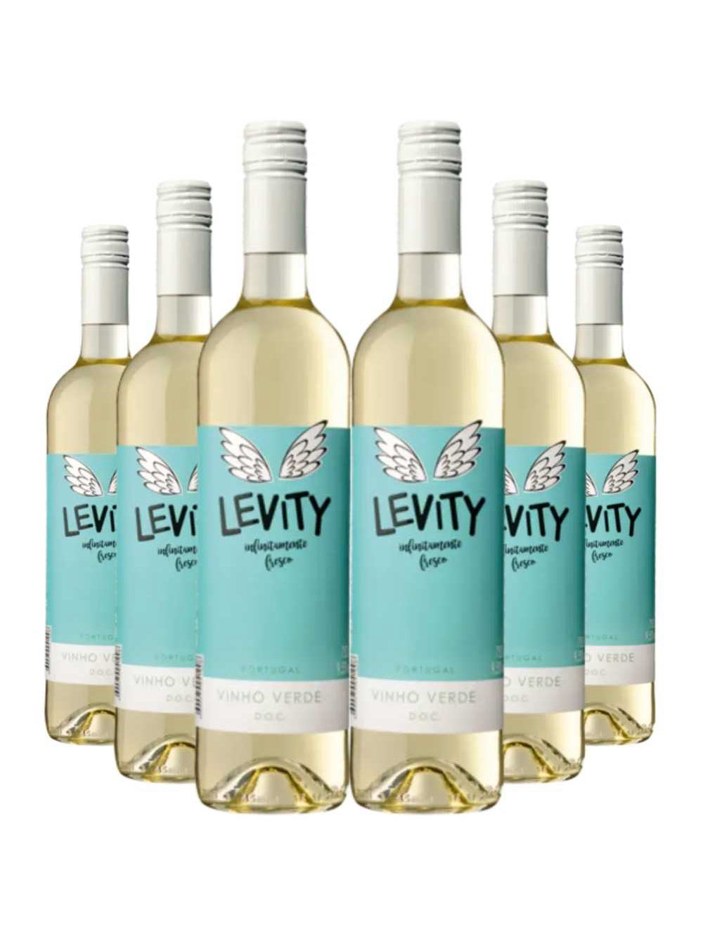 Kit 6 Garrafas Vinho Verde Levity Branco 750ml