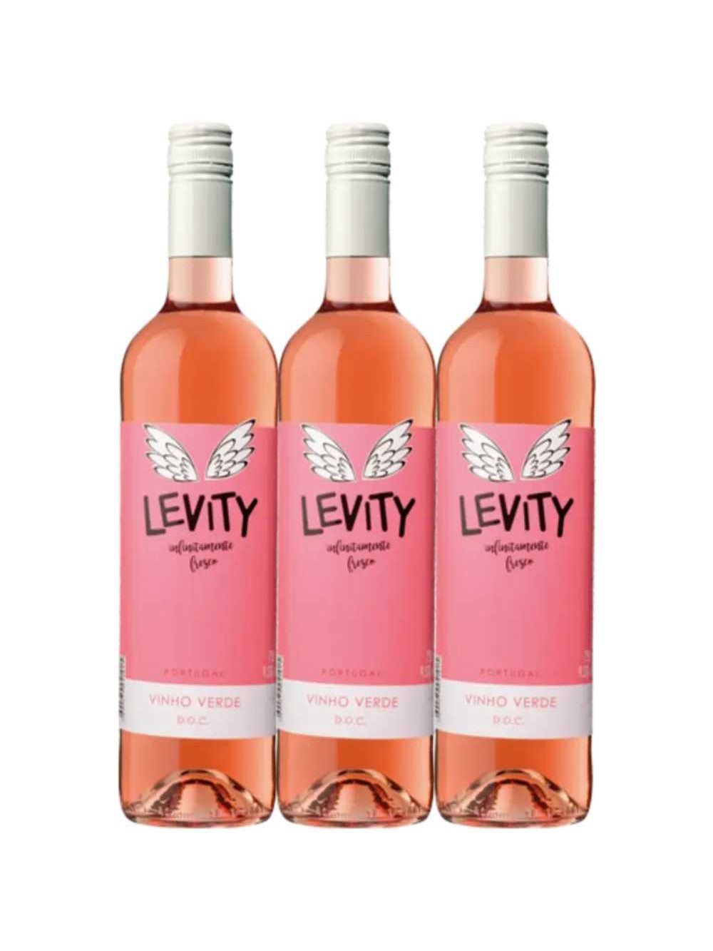 Kit 3 Garrafas  Vinho Verde Levity Rose