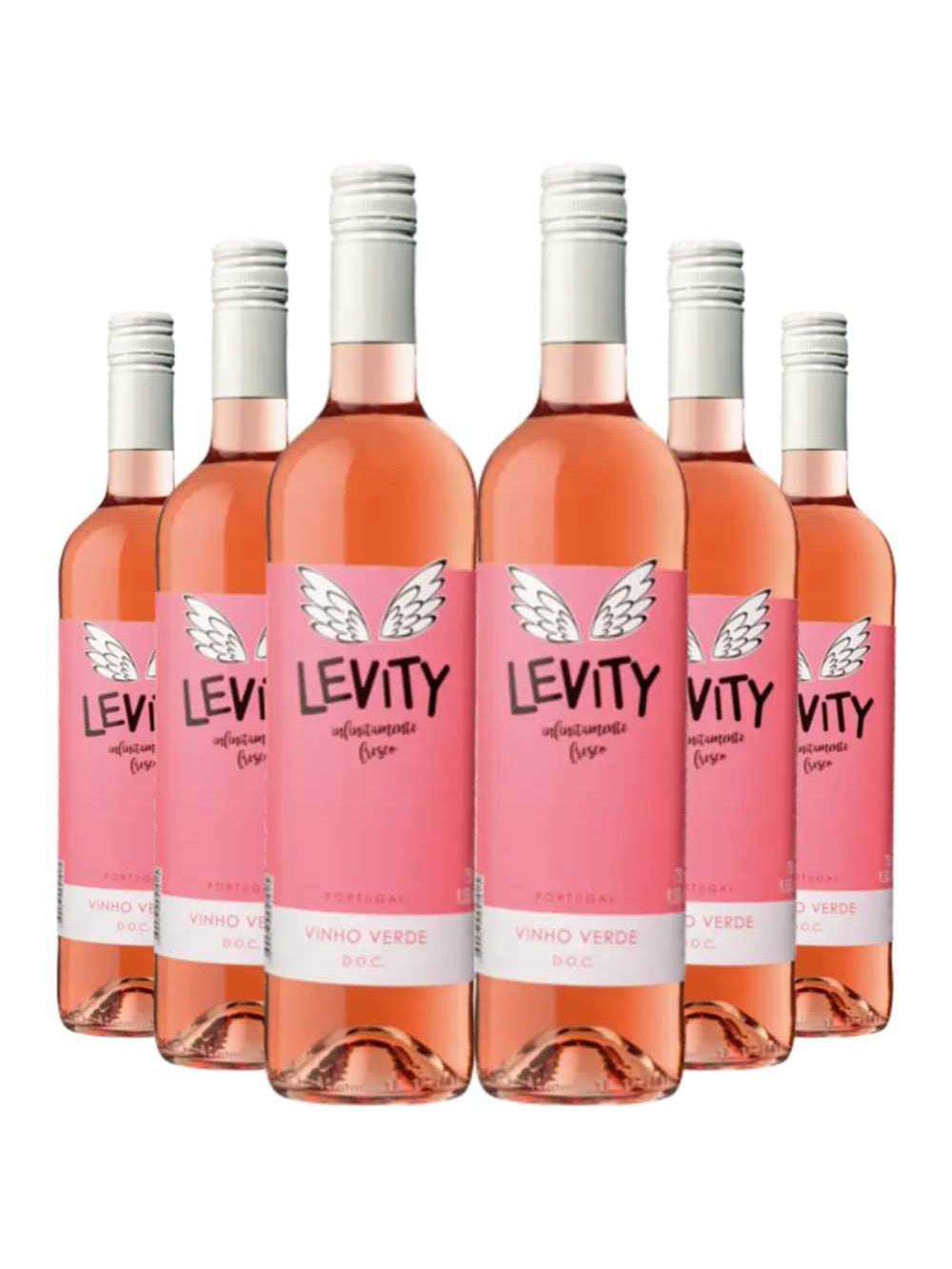 Kit 6 Garrafas Vinho Verde Levity Rose