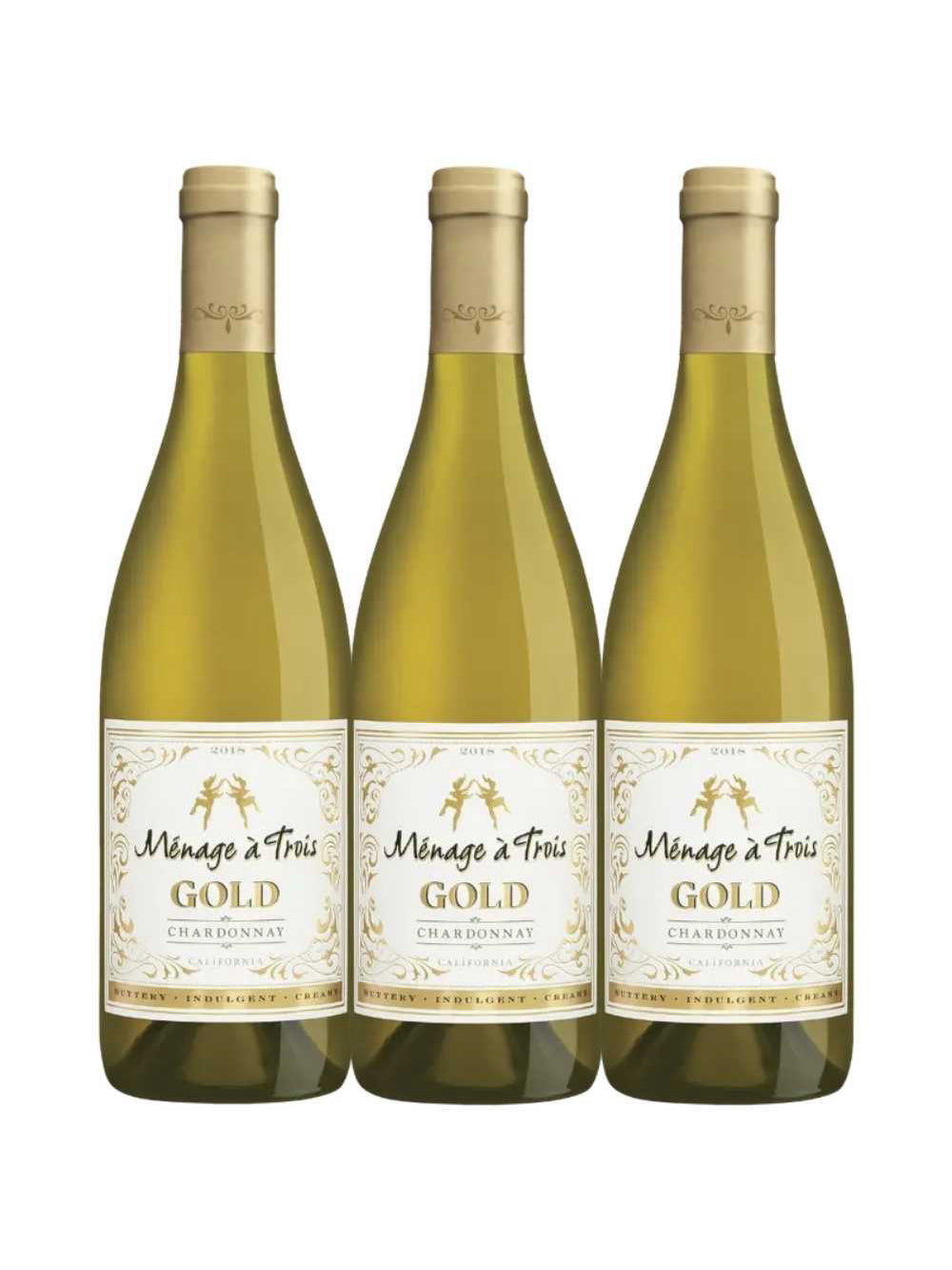 Vinho Branco Menage A Trois Gold Chardonnay 750ml (3 und)