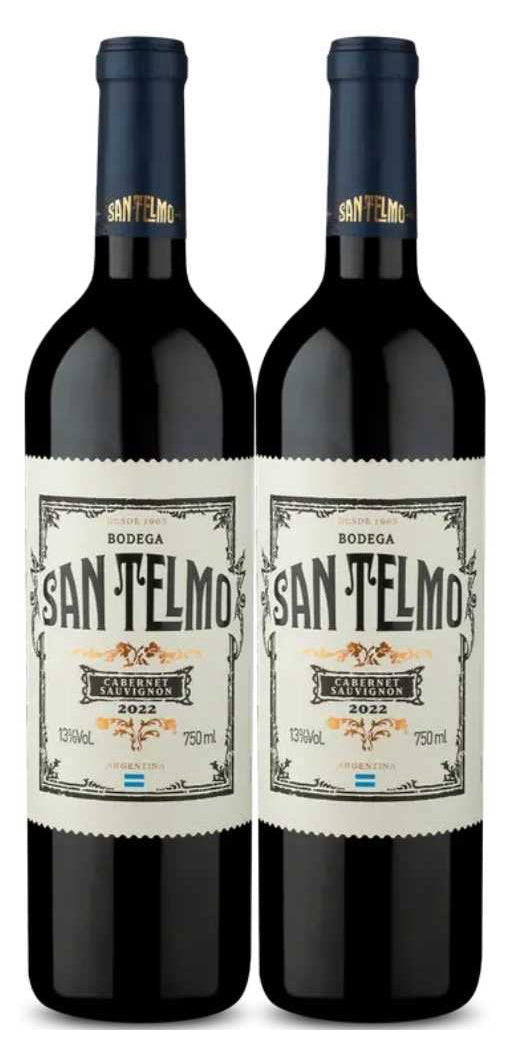 Kit 2 Garrafas Vinho Tinto San Telmo Cabernet Sauvignon