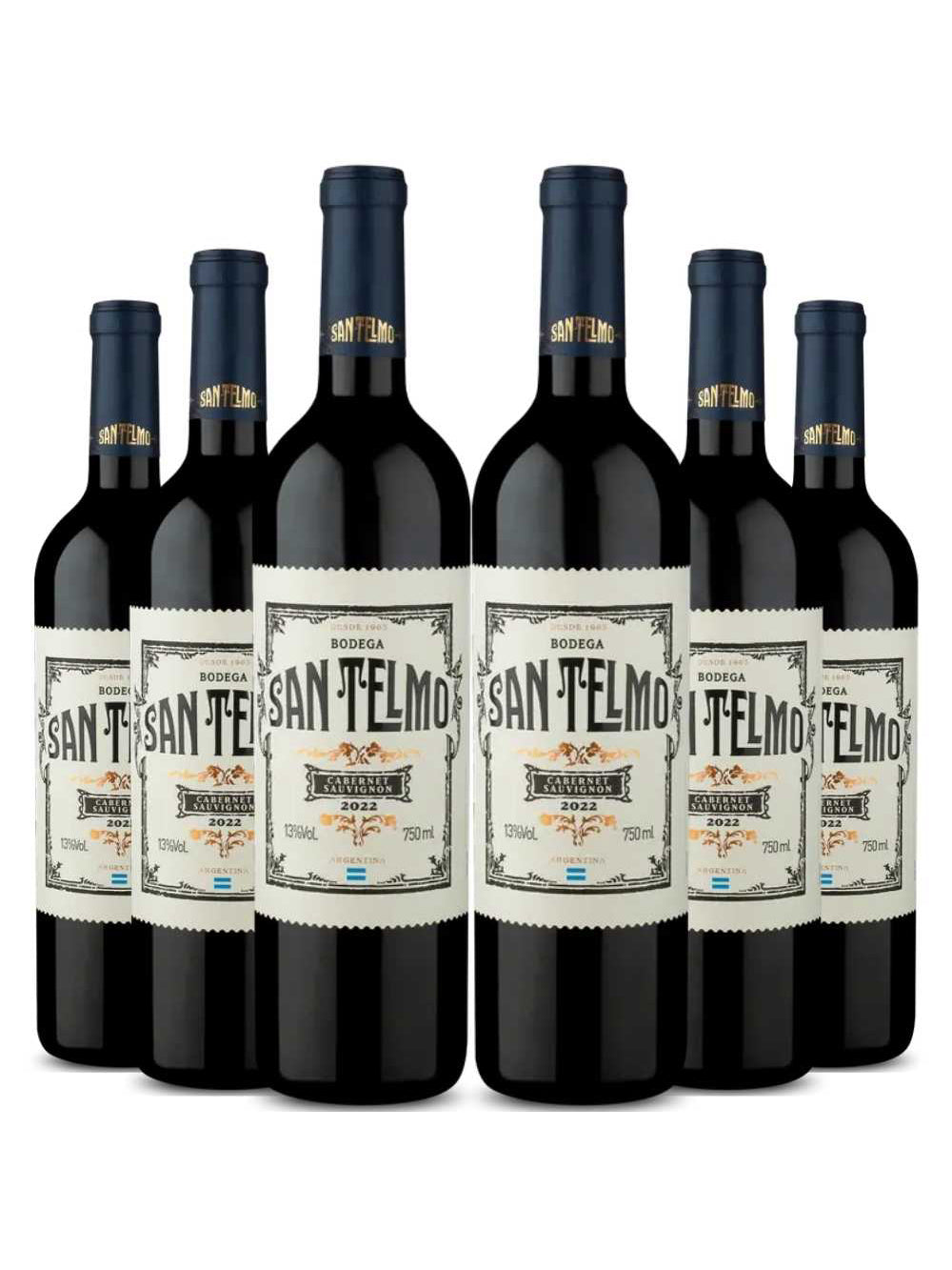 Kit 6 Garrafas Vinho Tinto San Telmo Cabernet Sauvignon 750ml