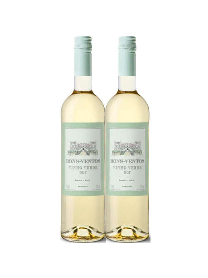 Kit 2 Garrafas Vinho Verde Bons Ventos Branco 750ml