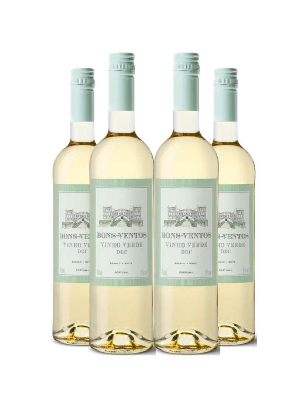 Kit 4 Garrafas Vinho Verde Bons Ventos Branco