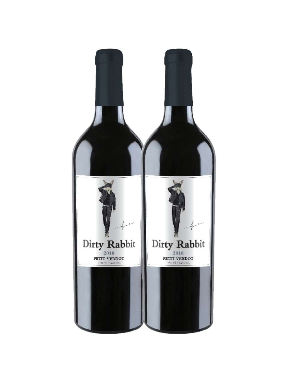 Kit 2 Garrafas Vinho Tinto Dirty Rabbit Petit Verdot 750ml