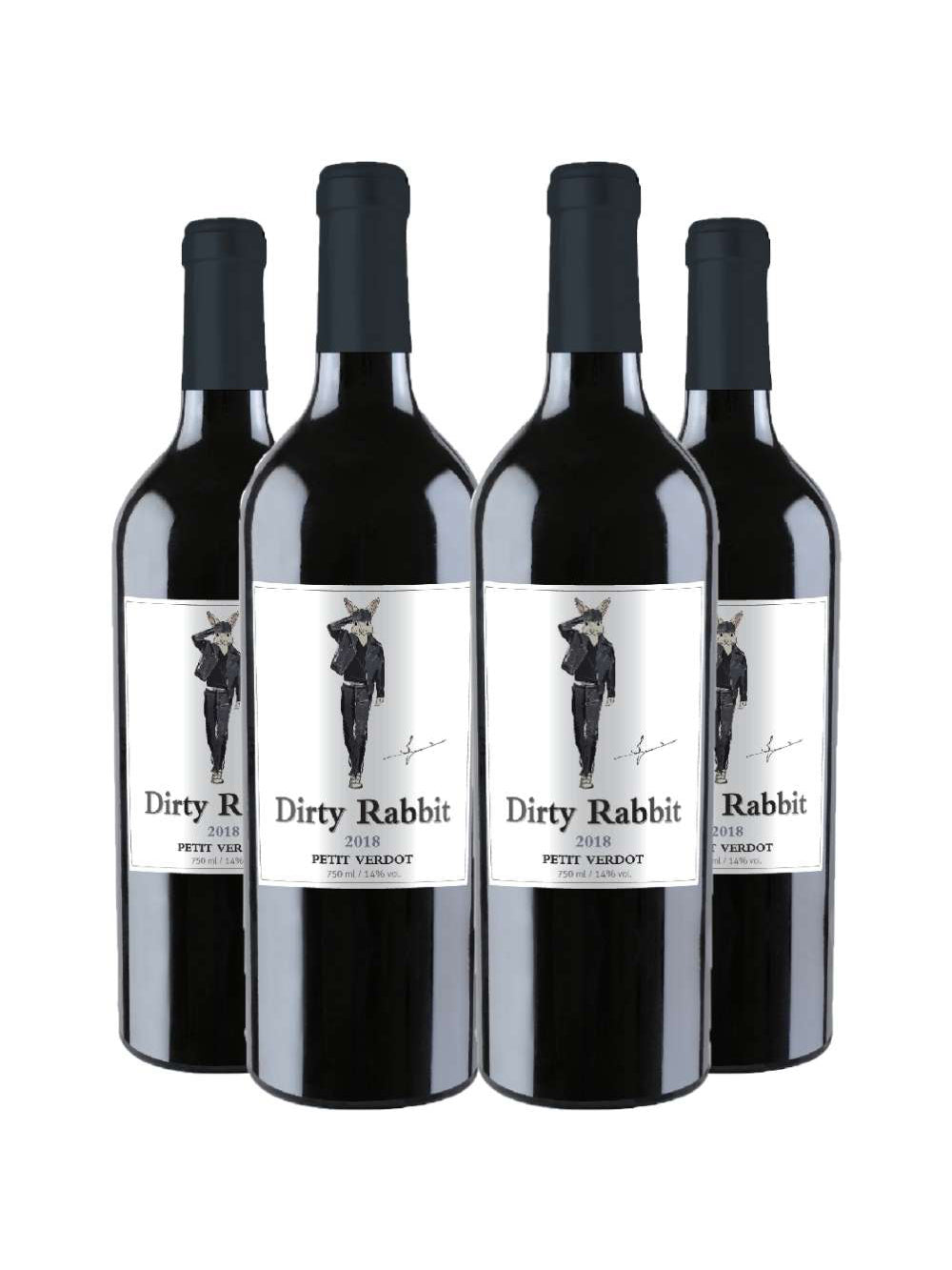 Vinho Tinto Dirty Rabbit Petit Verdot 750ml Kit 4 Garrafas