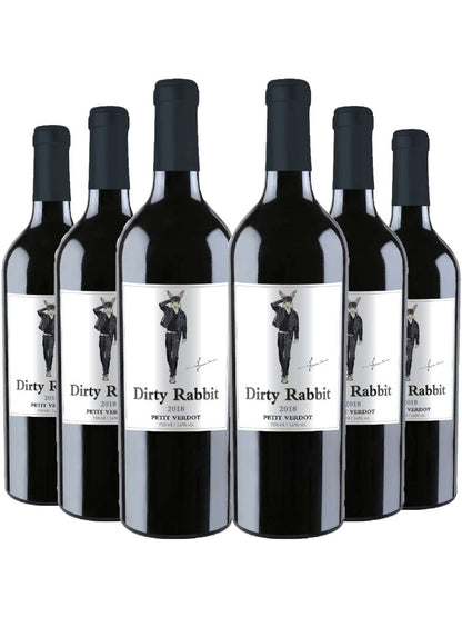 Kit 6 Garrafas Vinho Tinto Dirty Rabbit Petit Verdot 750ml