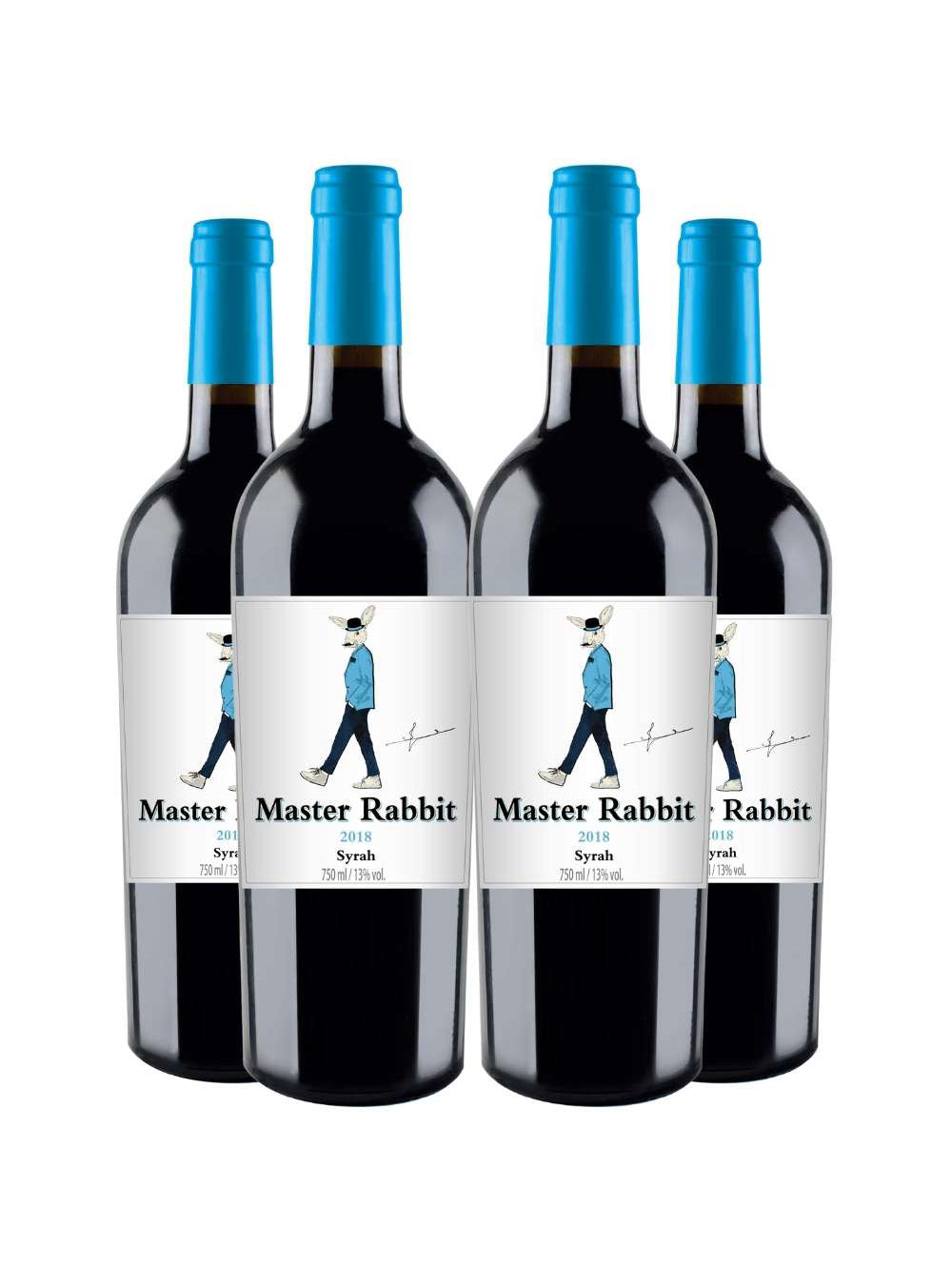 Vinho Tinto Master Rabbit Syrah 750ml Kit 4 Garrafas