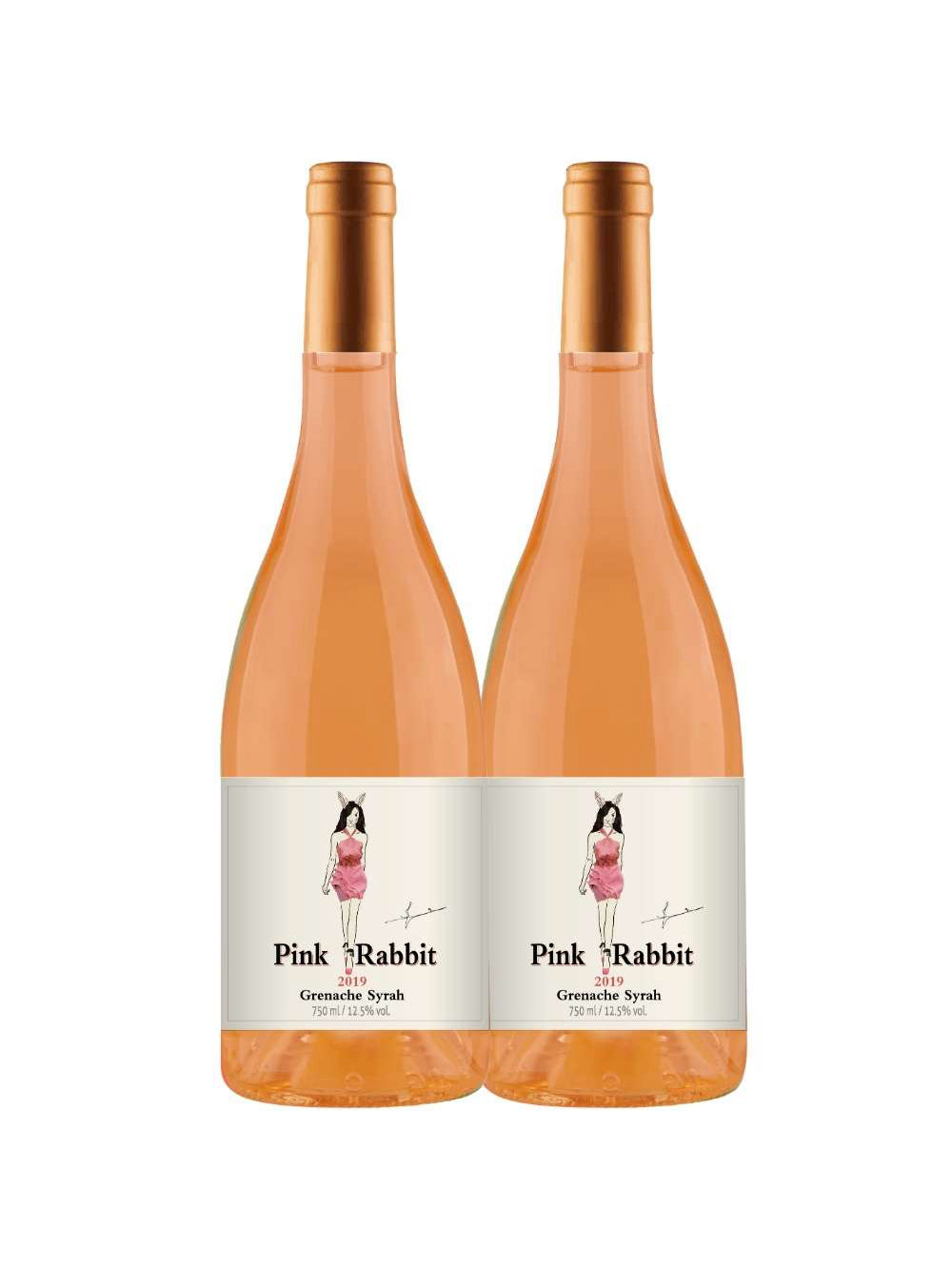 Kit 2 Garrafas Vinho Rose Pink Rabbit 750ml