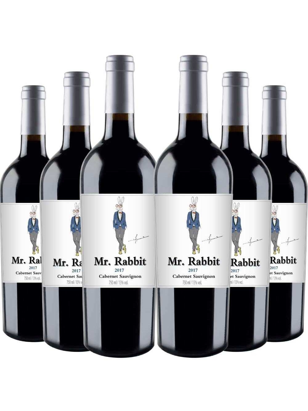Kit 6 Garrafas Vinho Tinto Mr. Rabbit Cabernet Sauvignon 750ml