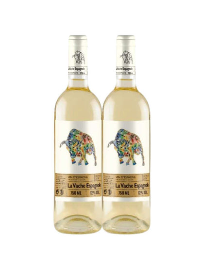 Kit 2 Garrafas Vinho Branco La Vache Espagnole Macabeo 750ml