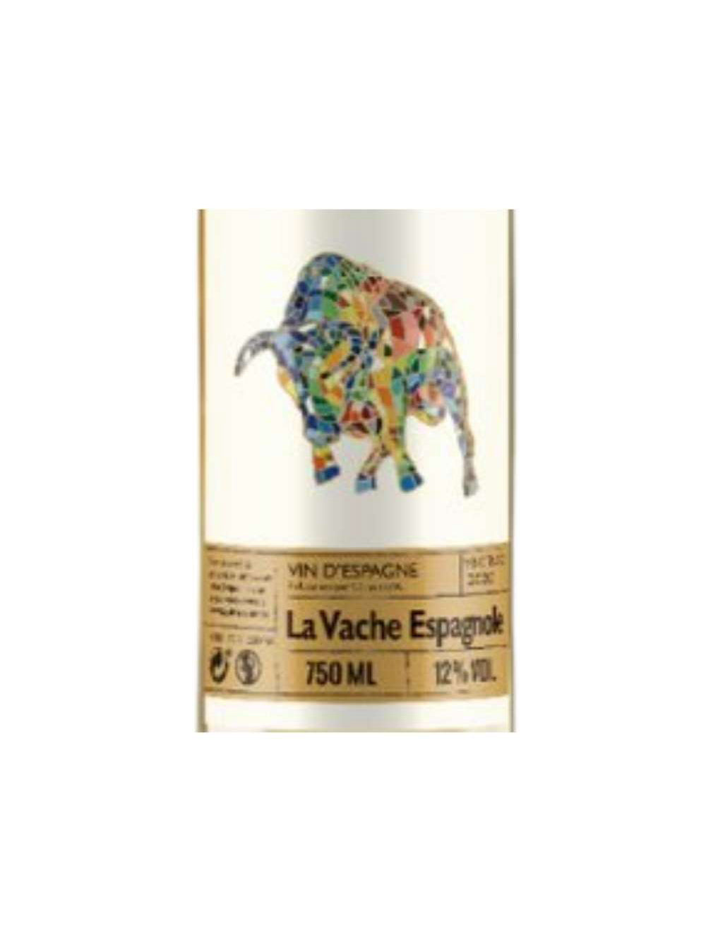 Kit 6 Garrafas Vinho Branco La Vache Espagnole Macabeo 750ml