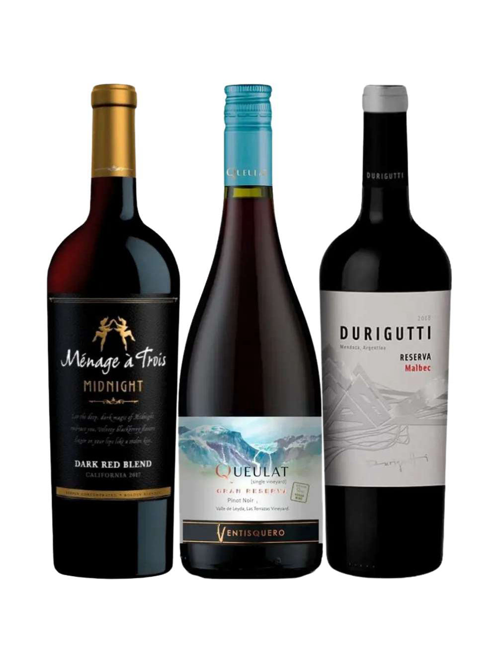 Kit 3 Garrafas Vinhos Premium Tintos 750ml