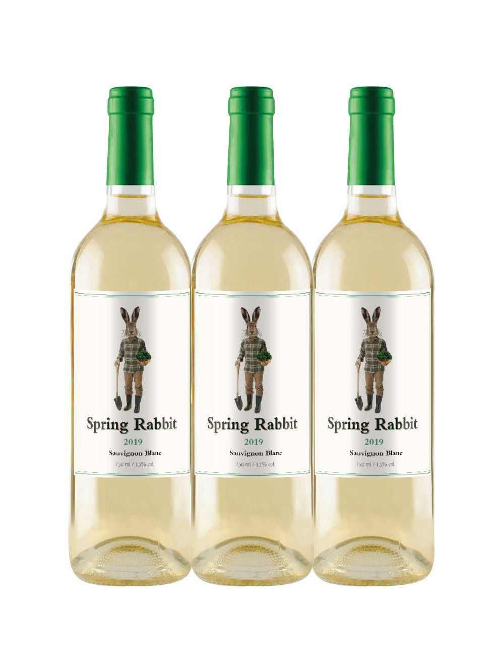 Kit 3 Garrafas Vinho Branco Spring Rabbit Sauvignon Blanc