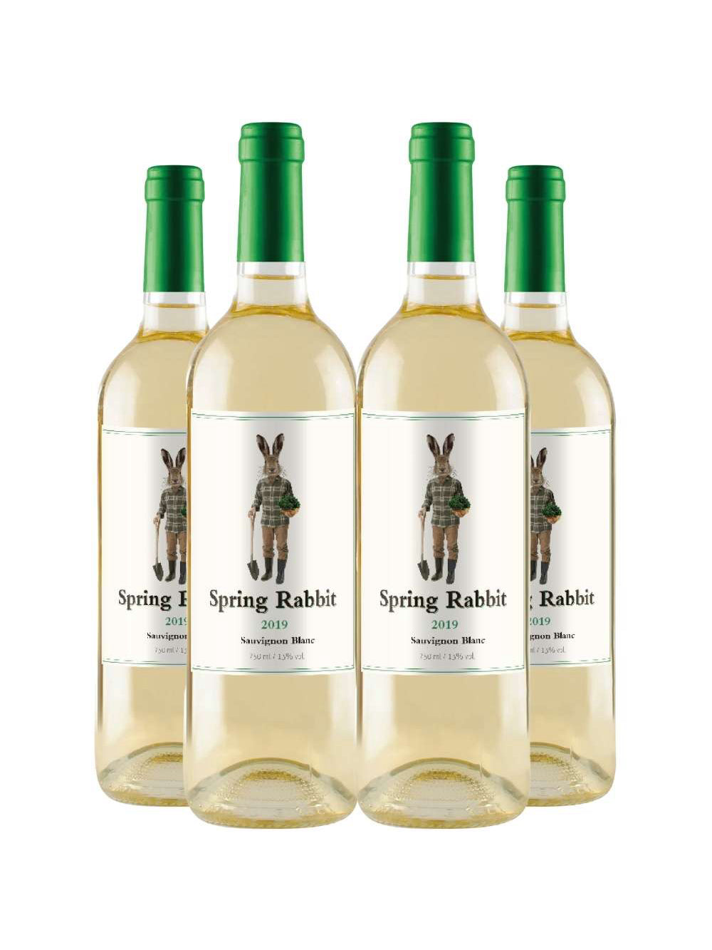 Vinho Branco Spring Rabbit Sauvignon Blanc 750ml Kit 4 Garrafas 750ml