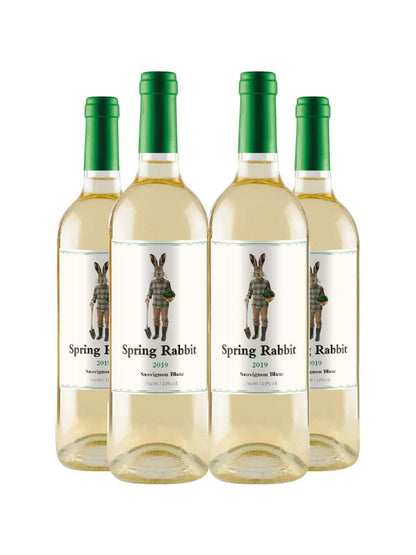 Vinho Branco Spring Rabbit Sauvignon Blanc 750ml Kit 4 Garrafas 750ml