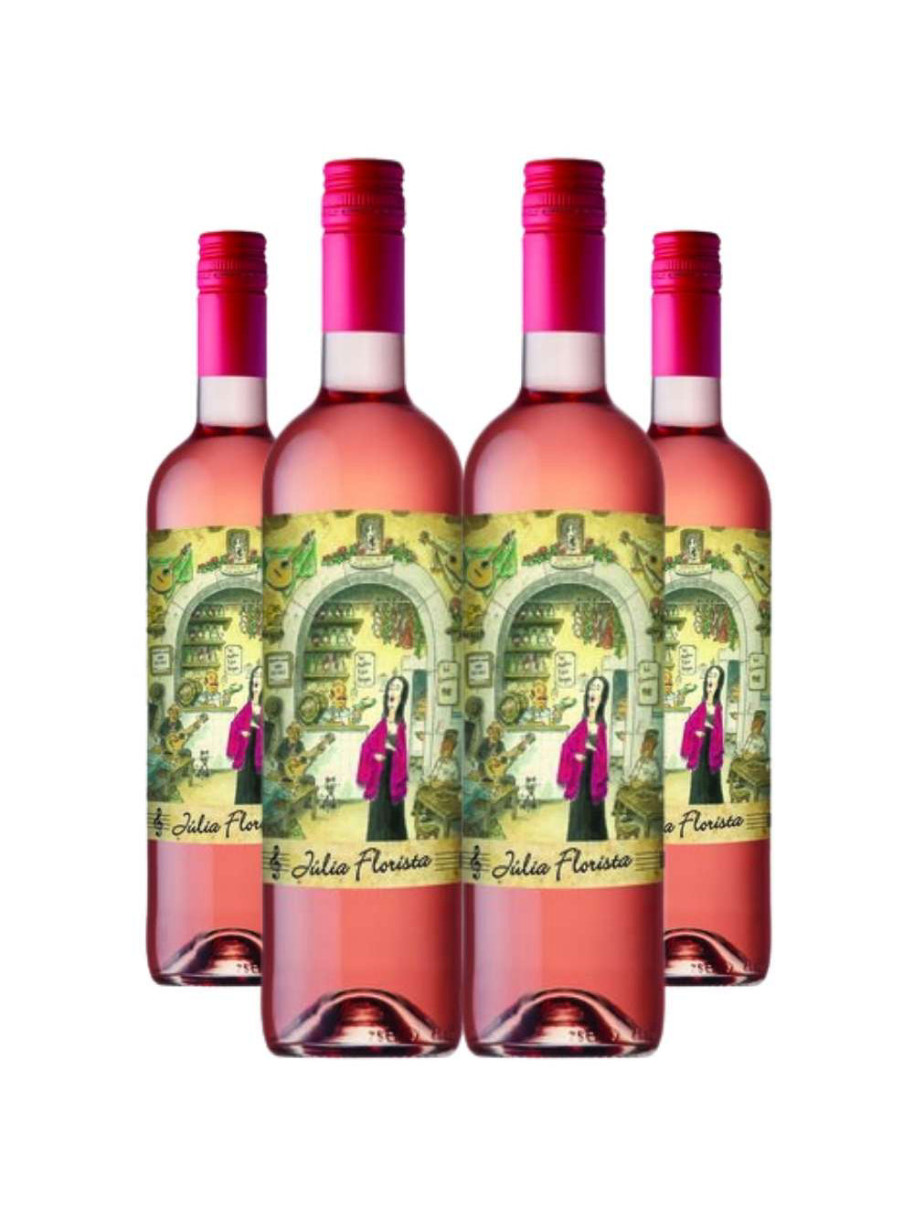 Kit 4 Garrafas Vinho Rose Julia Florista