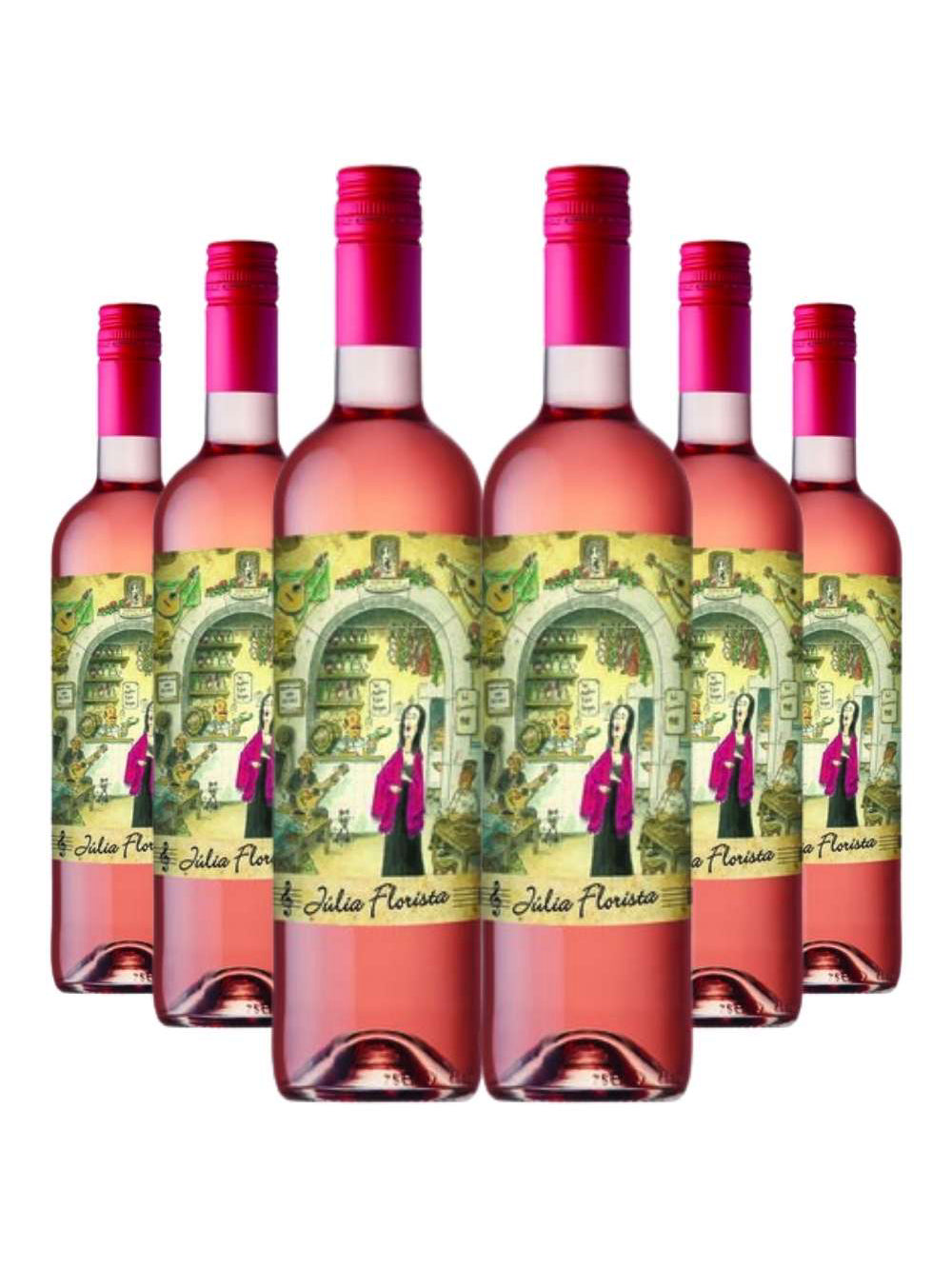 Kit 6 Garrafas Vinho Rose Julia Florista 750ml