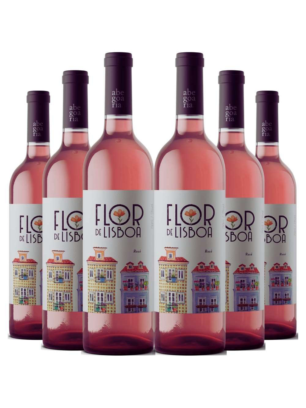 Kit 6 Garrafas Vinho Rose Flor de Lisboa 750ml