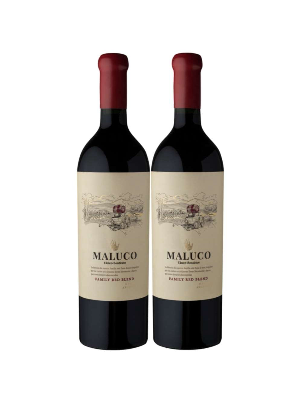 Kit 2 Garrafas Vinho Tinto Cinco Sentidos Maluco Red Blend 750ml