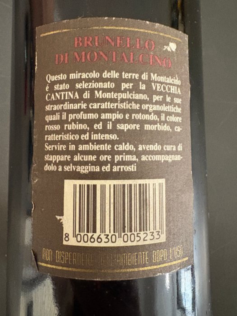 Vecchia Cantina Brunello di Montalcino 1989